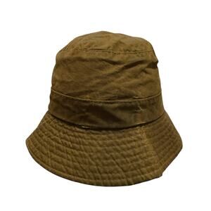 Vintage 1980's Barbour Waxed Bucket Hat Olive Size Small Tartan Lined